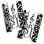 2 x Caderno de Música Pautado 2/4 Capa Dura - 96 Folhas