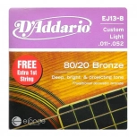 Encordoamento Violão de Aço - Daddário 80/20 Bronze EJ13B - Custom Light