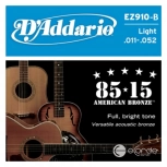 Encordoamento Violão de Aço - Daddário 85/15 Bronze EZ910B - Light - **EM ESTOQUE**