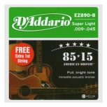 Encordoamento Violão de Aço - Daddario EZ890B 85/15 Bronze - Super Light - **EM ESTOQUE**
